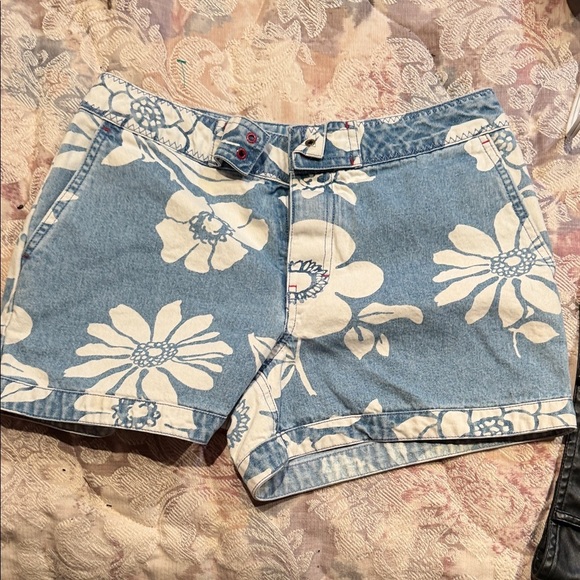 Tommy Hilfiger Pants - Tommy Hilfiger Blue Floral Jean Shorts vintage